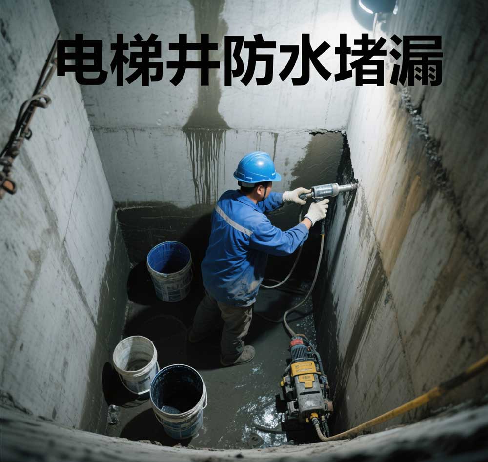 电梯井防水堵漏，自贡专业电梯井漏水维修公司
